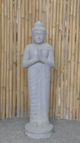 Product image of the product “Standing Buddha made of Riverstone, position Namaskara , H. 125cm. ”